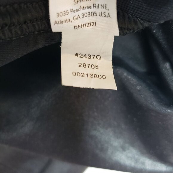 Spanx Faux Leather Leggings Womens Small Black Shaping Pull On - Picture 7 of 7